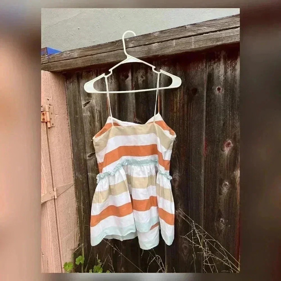 Tanya Taylor Desert Stripe Maura Peplum Top - Picture 3 of 7